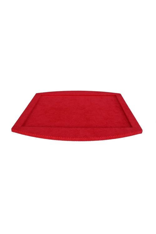 Yerli Üretim Süet Kumaş Kırmızı Renk Kolye Ucu Küpe Yüzük Takı Servis Sunum Tablası