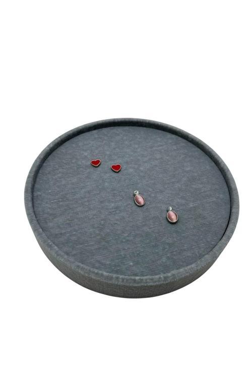 Silindir Model Süet Kumaş 20/20 Cm Batırmalı Küpe-Piercing Tablası