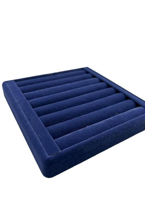 Yerli Üretim Süet Kumaş Lacivert Renk 15 Cm / 15 Cm Yüzük Sergileme Standı