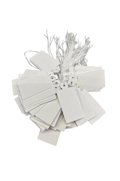 Yerli Üretim Büyük Boy Beyaz Renk 3/2Cm 80 Adet Karton Ipli Fiyat Etiketi