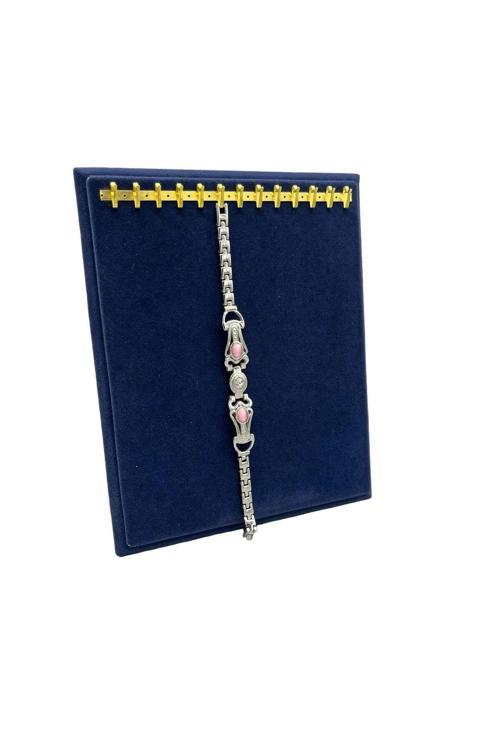 Süet Kumaş Lacivert Renk 20/16 Cm Ayaklı Kanca Bileklik Sergileme Standı