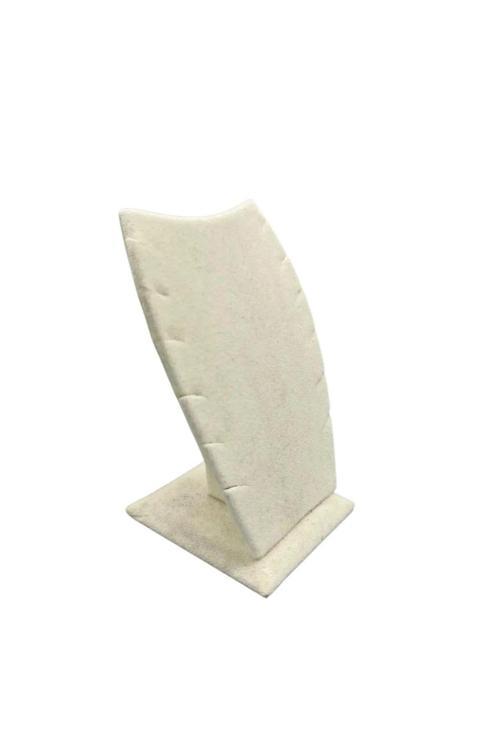 Yerli Üretim Dubai Model Süet Kumaş Krem Renk 12/8 Cm Kolye - Zincir Ayaklı Stand