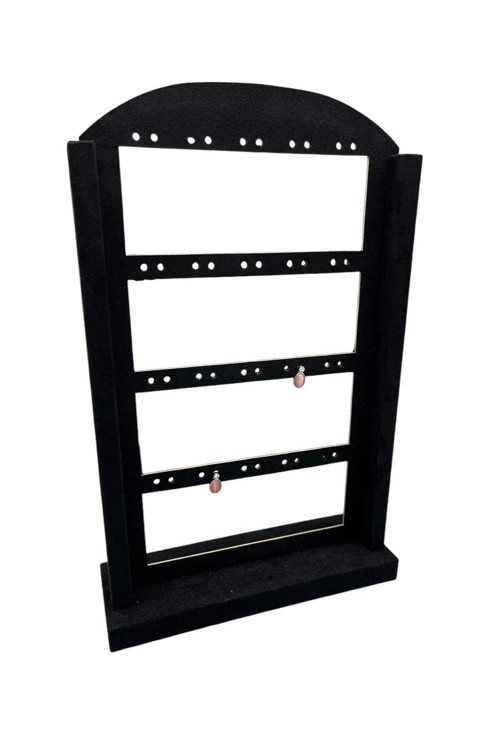 Yerli Üretim Süet Kumaş Siyah Renk 36 /22 Cm Ayaklı Küpe Standı