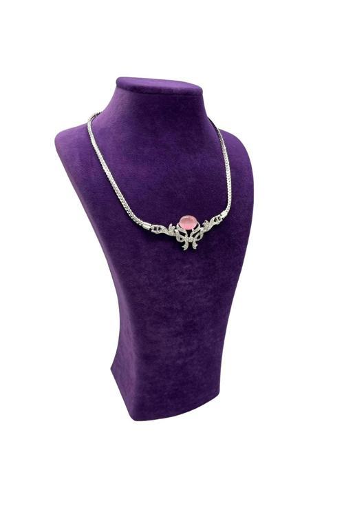 Süet Kumaş Mor Renk Boy 27/12 Cm Kolye Takı Sergileme Mankeni
