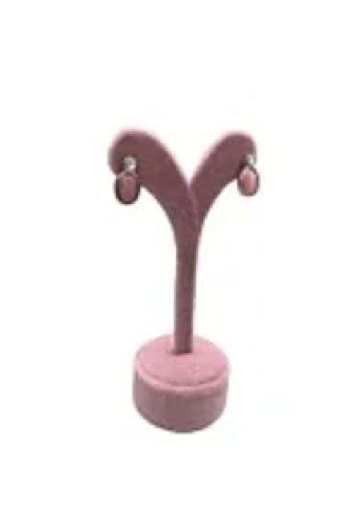 Süet Kumas Pembe Renk 12 Cm Küpe Sergileme Aksesuar