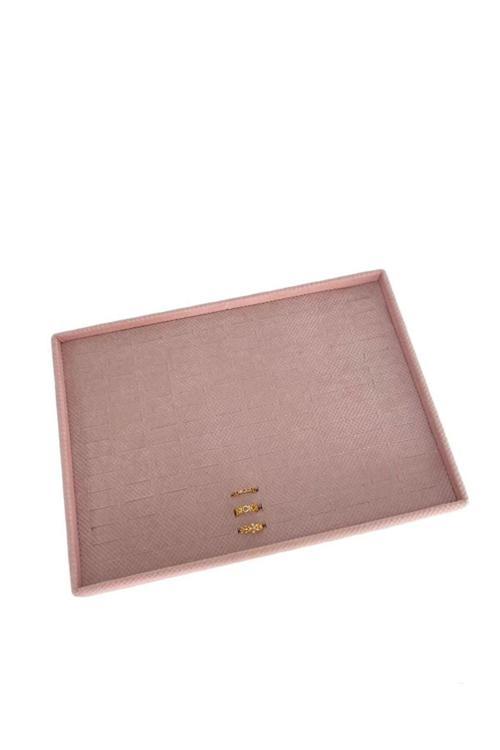 Yerli Üretim Keten Kumaş Pembe Renk 34/24 Cm Çekmece Içi Batırmalı Yüzük Standı