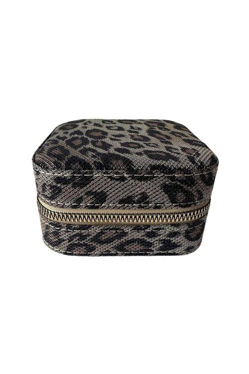 Yerli Üretim Suni Deri Desenli Kahve Fermuarlı Seyahat - Çekmece İçi Takı Sergileme Çantası