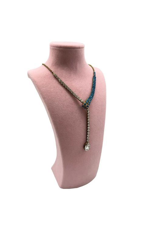 Süet Kumaş Pembe Renk 25/12 Cm Kolye Gerdanlık Zincir Takı Sergileme Mankeni