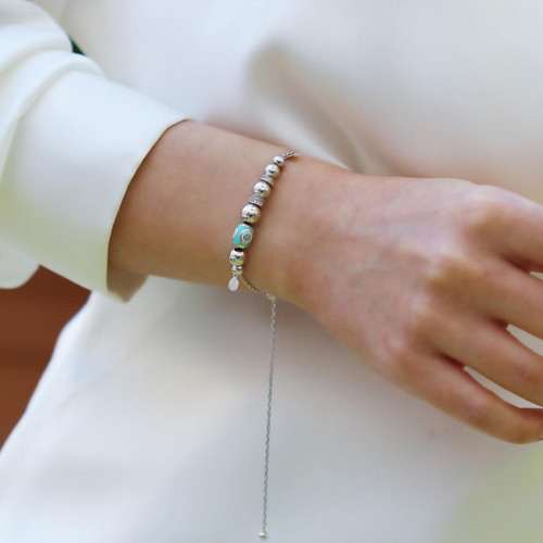 Mineli Charm Gümüş Bileklik