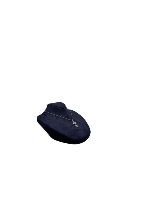 Yerli Üretim Yerde Model Sardunya Kumaş Lacivert Renk Boy 19 Cm En 16 Cm Kolye Takı Mankeni