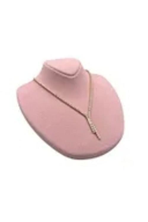 Süet Kumaş Rose Manken Pembe Renk 20/18 Cm Kolye Gerdanlık Takı Sergileme Mankeni