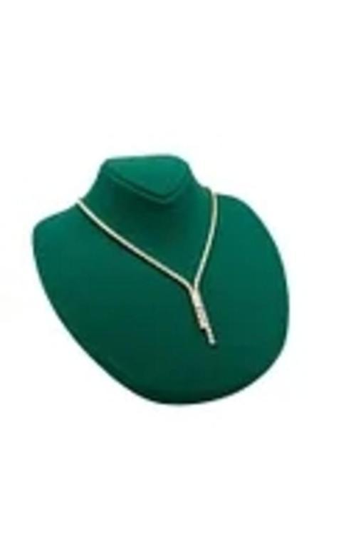 Süet Kumaş Rose Manken Yeşil Renk 20/18 Cm Kolye Gerdanlık Takı Sergileme Mankeni