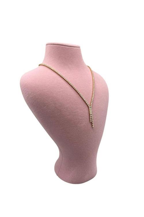 Yerli Üretim Zeus Model Süet Kumaş Pembe Renk 29/ 22 Cm Takım Kolye Sergileme Mankeni