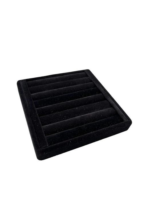 Süet Kumaş Siyah Renk 15 Cm / 15 Cm Yüzük Sergileme Standı