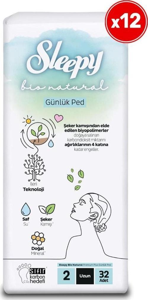 Bio Natural Premium Plus Günlük Ped Uzun 12x32=384 Adet Ped