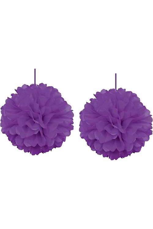 Mor Ponpon Süs 30 cm 2'li