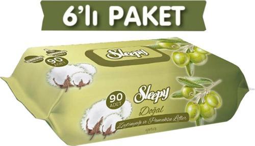 Doğal Zeytinyağlı Islak Havlu 90 Yaprak X 6 Adet