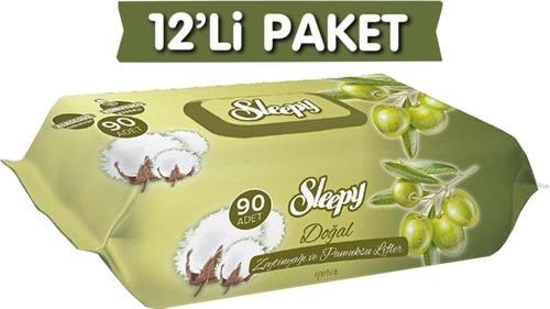 Doğal Zeytinyağlı Ve Pamuklu Islak Bebek Havlusu 12x90
