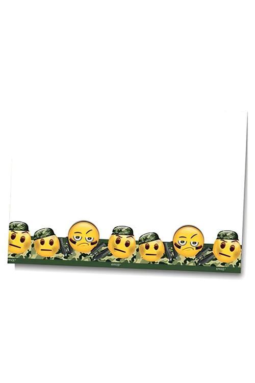 Kamuflaj Emoji Plastik Masa Örtüsü 120x180cm