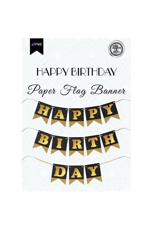 Happy Birthday Siyah Zemin Altın Harf Afiş