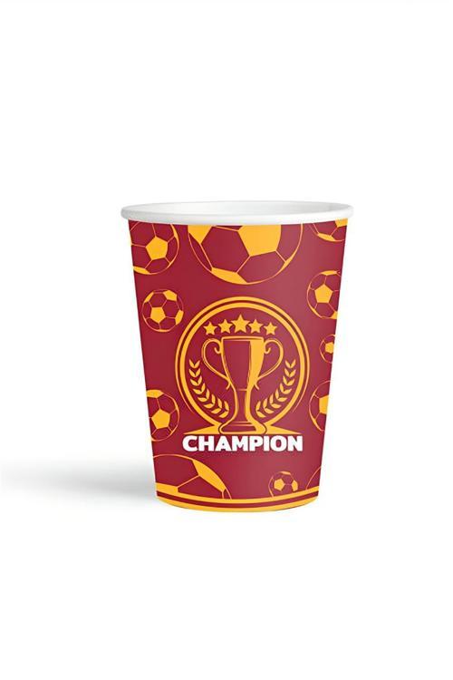 Champion Sarı Kırmızı Karton Bardak 8oz