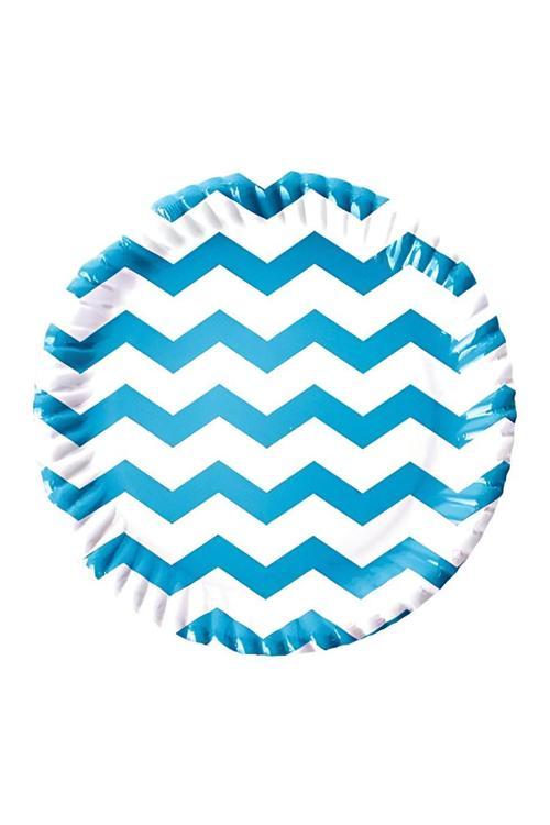 Turkuaz Zigzag Karton Tabak 23cm