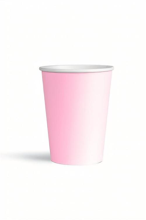 Pembe Makaron Karton Bardak