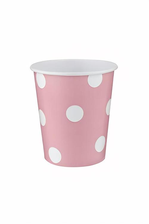 Pembe Puantiyeli Karton Bardak