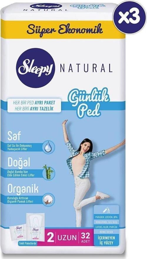 Natural Günlük Ped Uzun 3X32 Adet