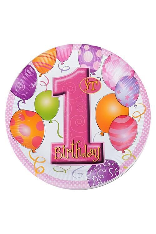 Balloons Paper Plates Pink