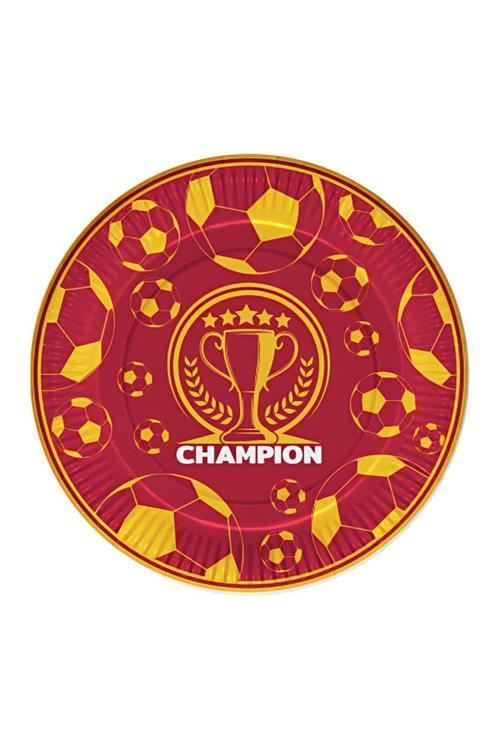 Champion Sarı Kırmızı Karton Tabak