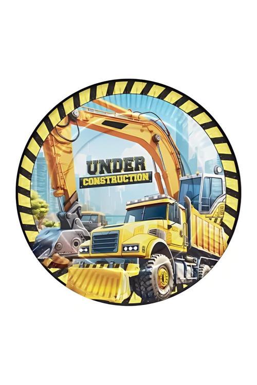 İnşaat Makineleri Karton Tabak 23cm