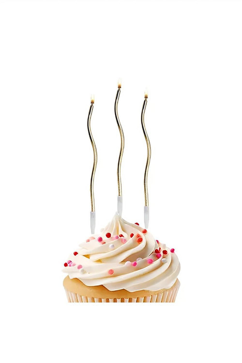 Twisty Birthday Candle - Metallic Gold