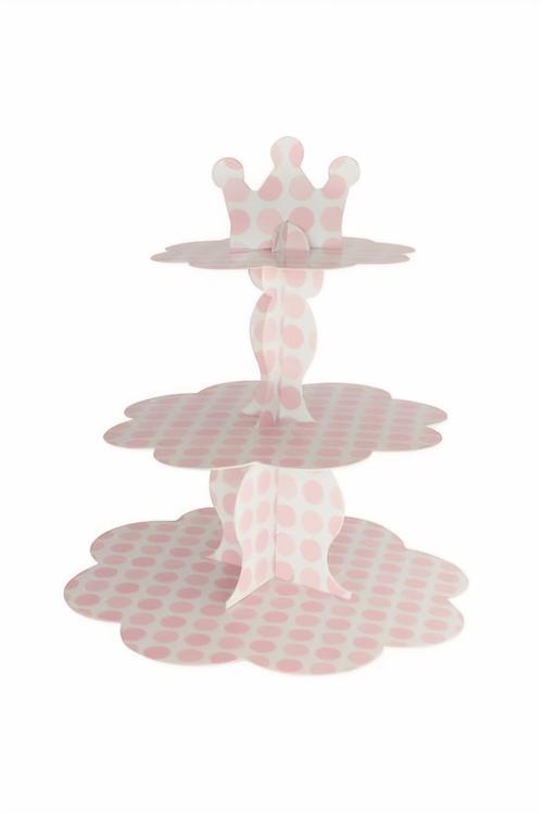Pink Metallic Polka Dot Cupcake Stand