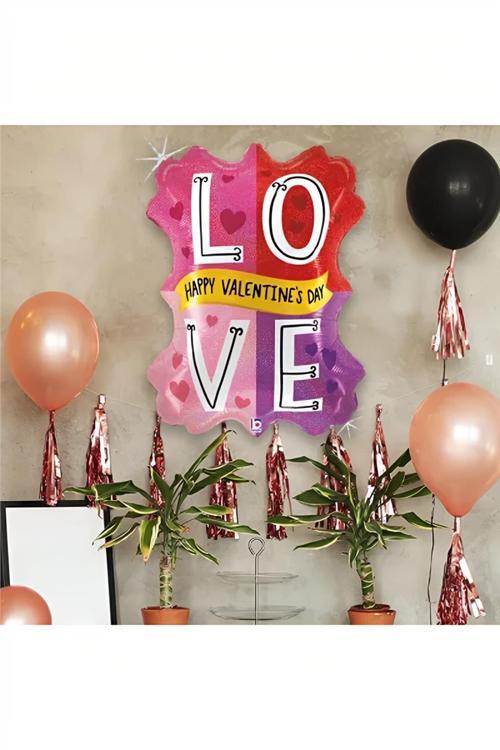 Valentine Love Color Block Grabo Folyo Balon 29"