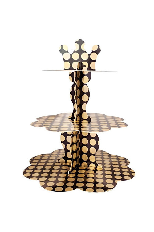 Gold Metallic Polka Dot Cupcake Stand