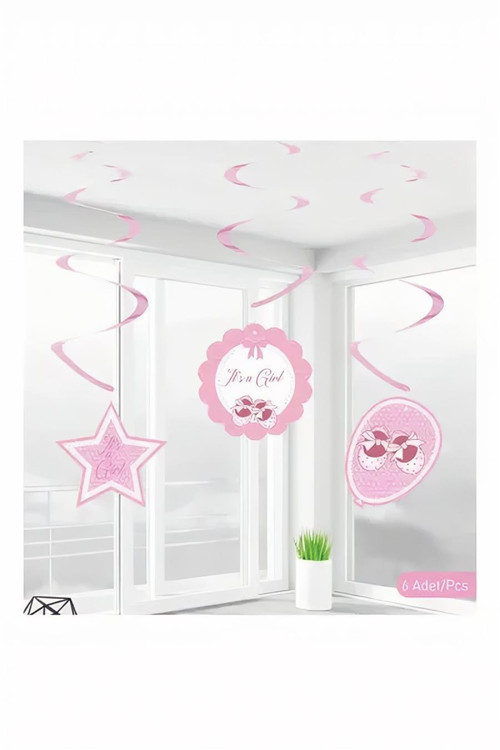 Babyshower Kız Sarkıt Süs 6lı