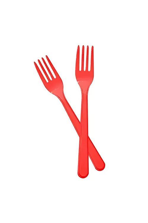 Krımızı Plastik Çatal