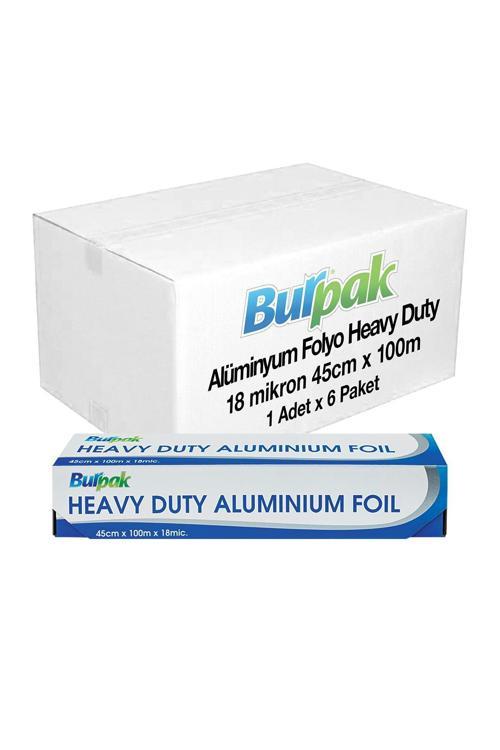 Burpak Heavy Duty Alüminyum Folyo 45cm X 100 M 18mic X 6 Paket (koli)