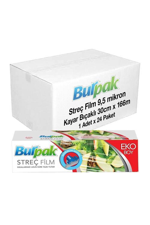Burpak Kayar Bıçak Hediyeli Streç Film 30cm X 166m 10mic X 24 Paket (koli)