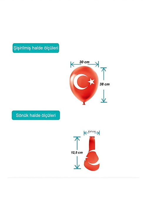 Ay Yıldız Baskılı Pastel Balon 11"