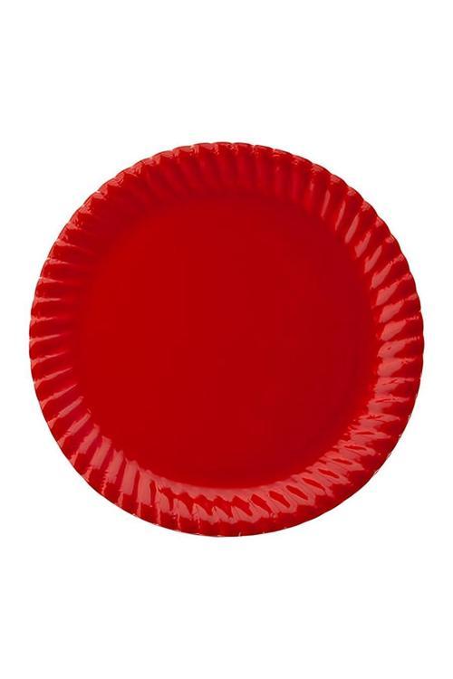Kırmızı Karton Tabak 23cm