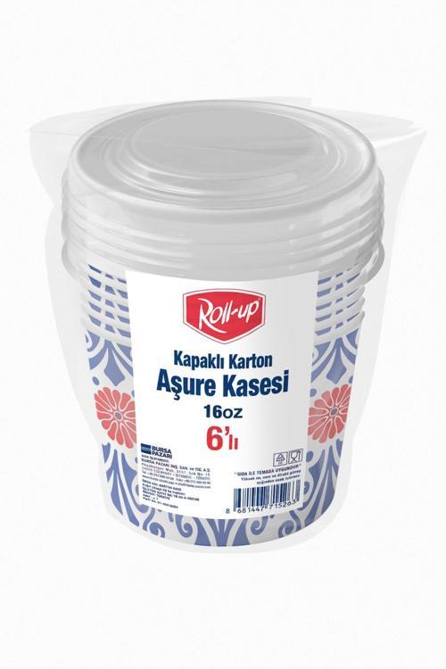 Roll-up Kapaklı Karton Aşure Kasesi 6lı Set