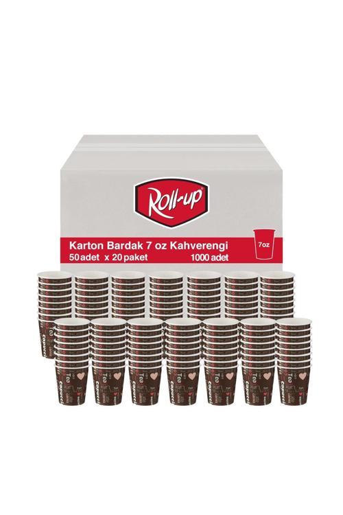 Roll-up Karton Bardak 7 Oz Kahverengi 50li 20 Paket (1000 Adet)