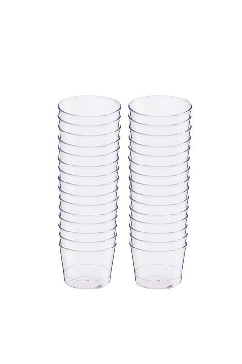 Plastik Kristal Silindir Tatlı Kasesi 180cc 30lu