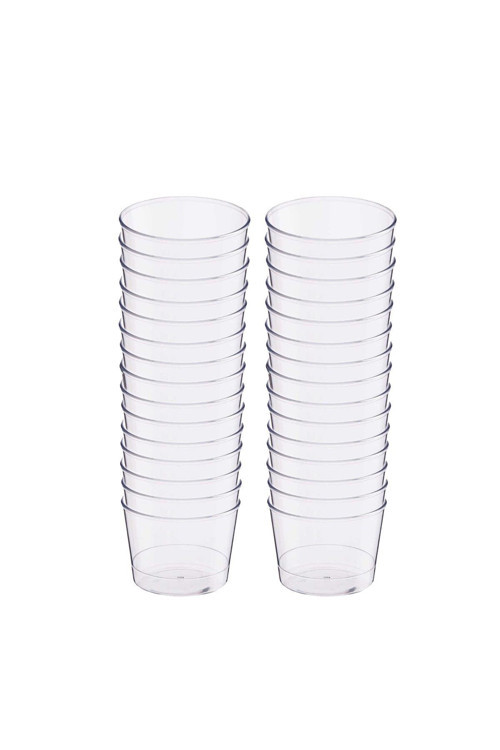 Plastik Kristal Silindir Tatlı Kasesi 180cc 30lu