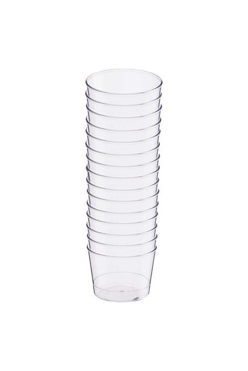 Plastik Kristal Silindir Tatlı Kasesi 250cc 15li