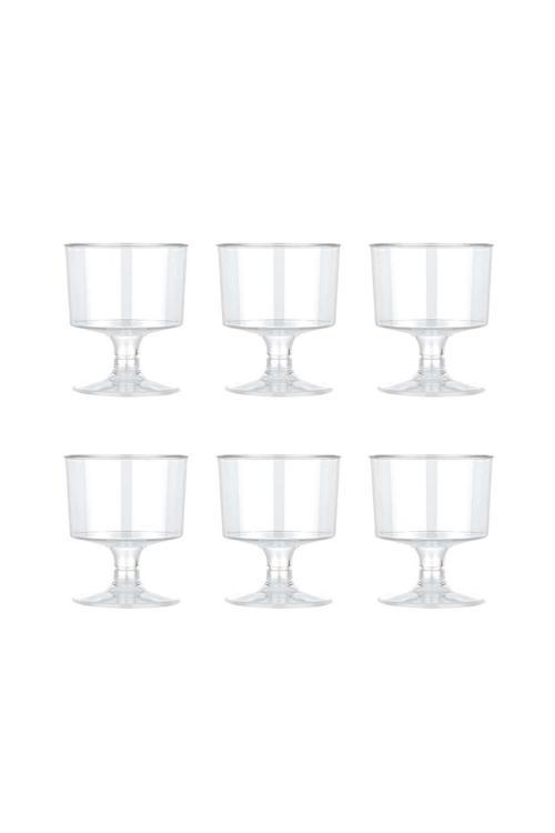 Şeffaf Ayaklı Plastik Shot Bardağı 50cc 6lı
