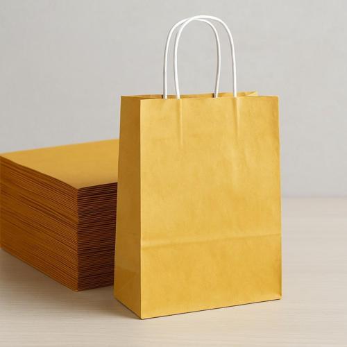 Roll-up Kraft Çanta Altın Büyük Boy 31x41cm 25li