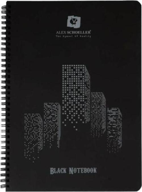 Spiralli Defter Plastik Kapak Siyah 60 YP A4 100.04